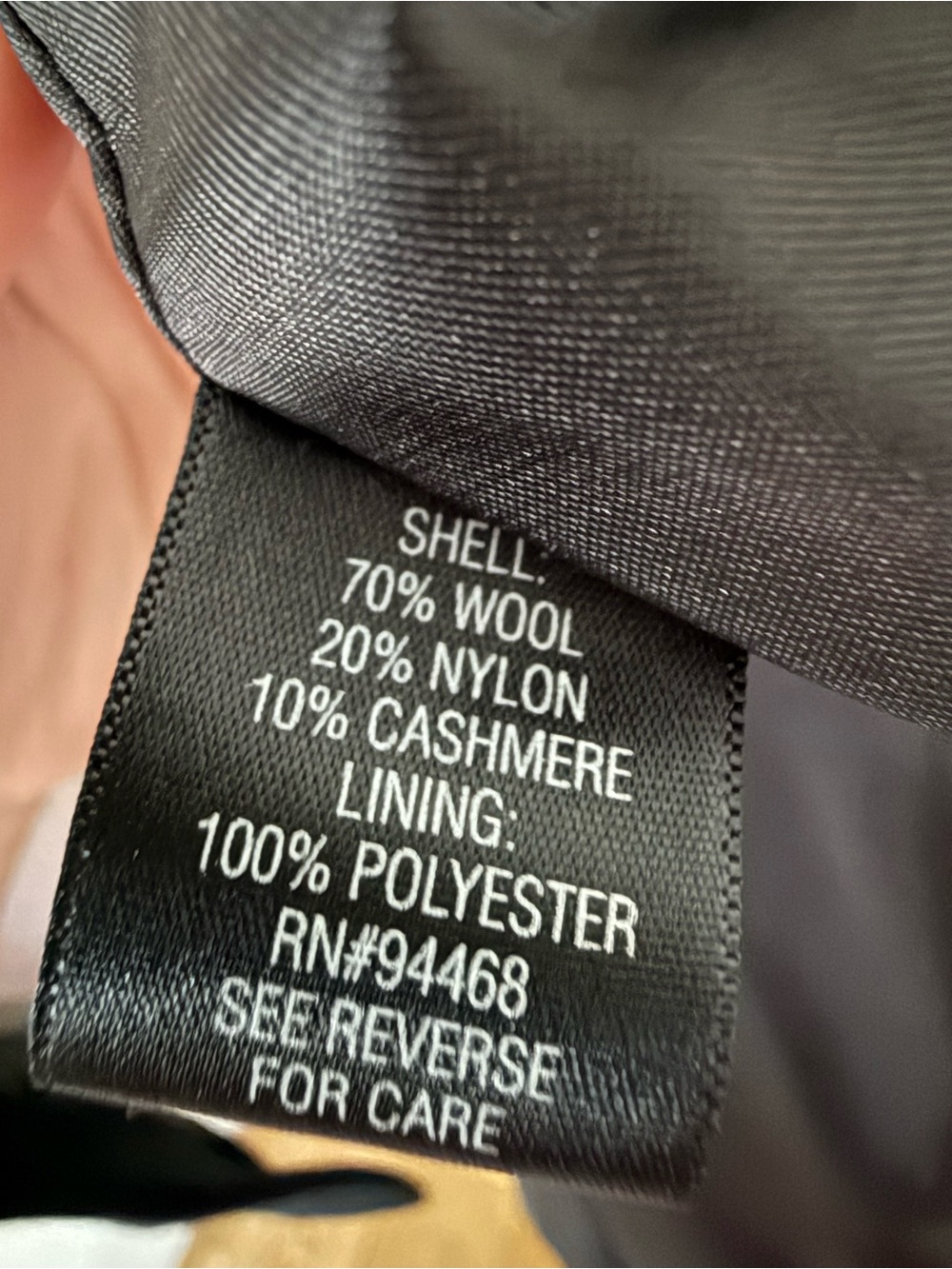 Wool & Cashmere Blend Pea Coat in Black by Croft and Barrow - Picture 9 of 9